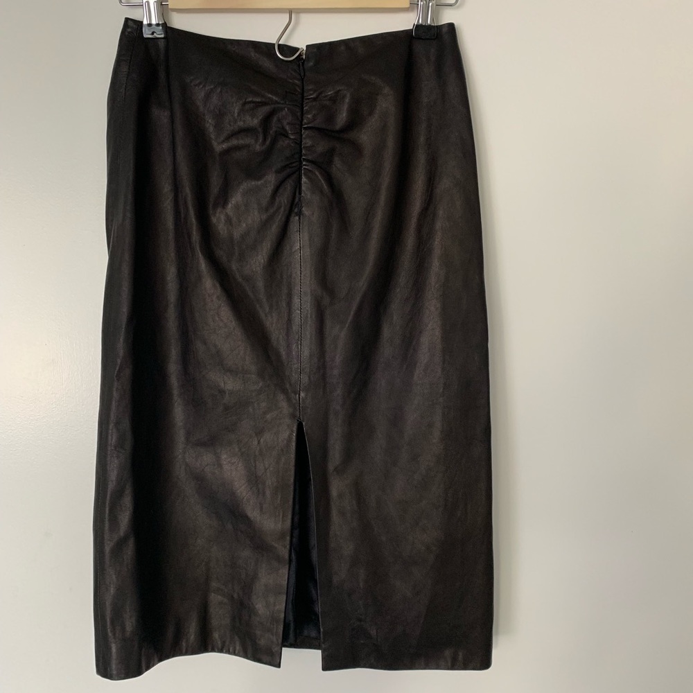 Yves Saint Laurent Rive Gauche Leather Skirt - Picture 4 of 7